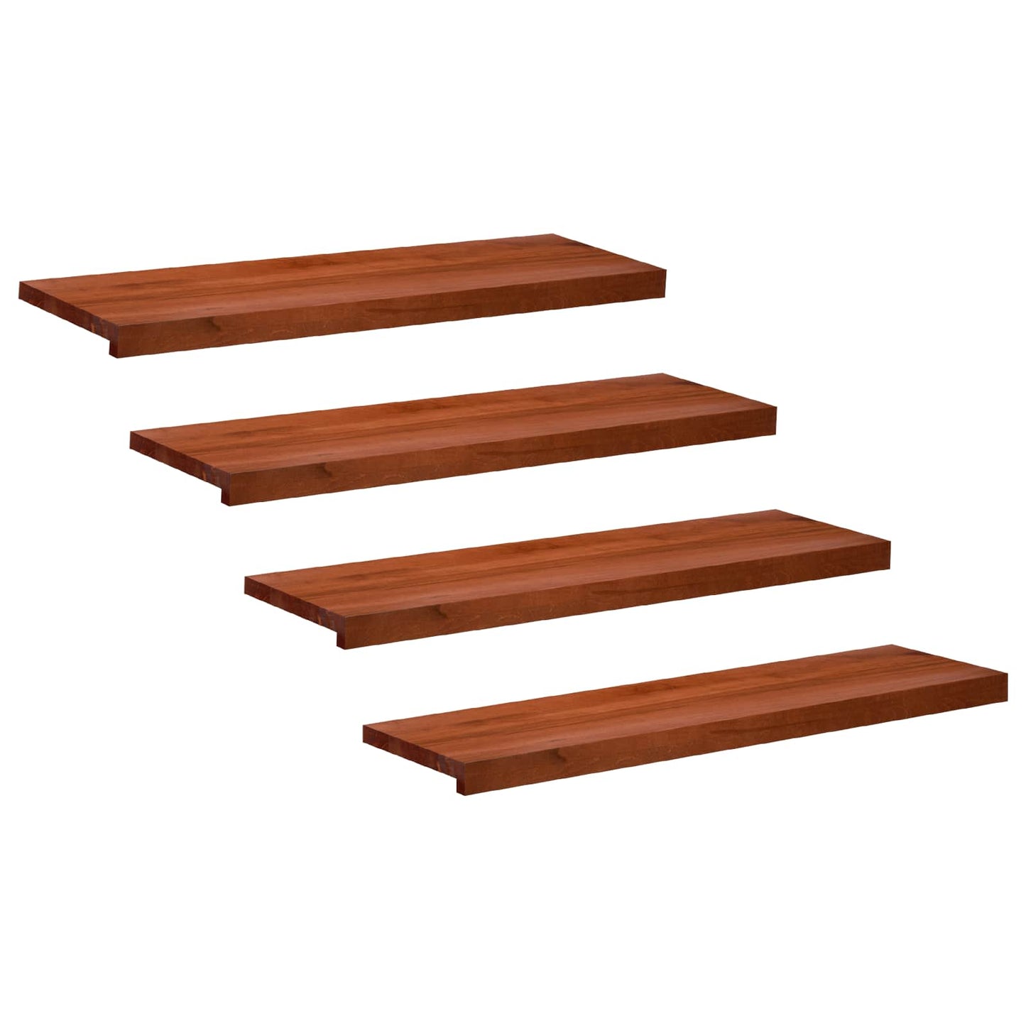 Stair Treads 4 pcs 90 x 30 x 2 cm Brown Solid Beech Wood