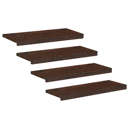 Stair Treads 4 pcs 70 x 30 x 2 cm Dark Brown Solid Beech Wood
