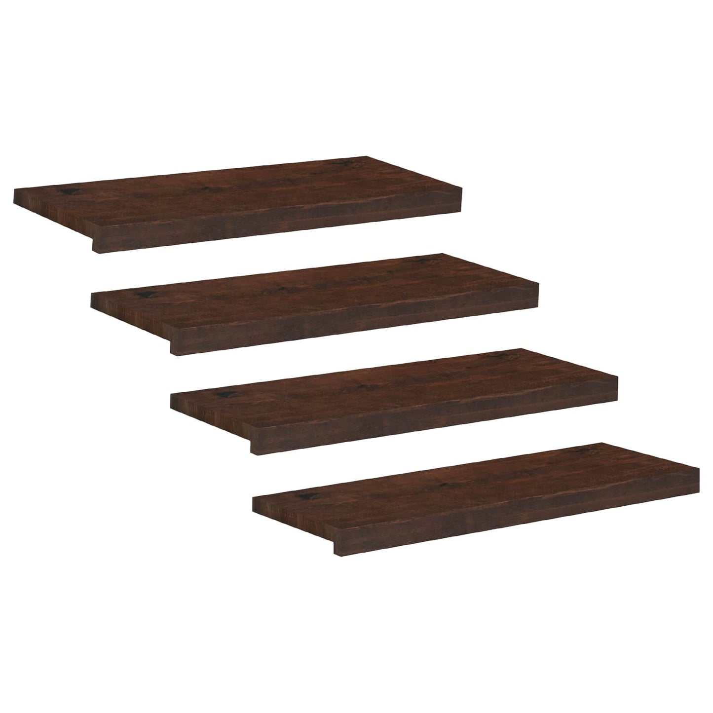 Stair Treads 4 pcs 80 x 30 x 2 cm Dark Brown Solid Beech Wood