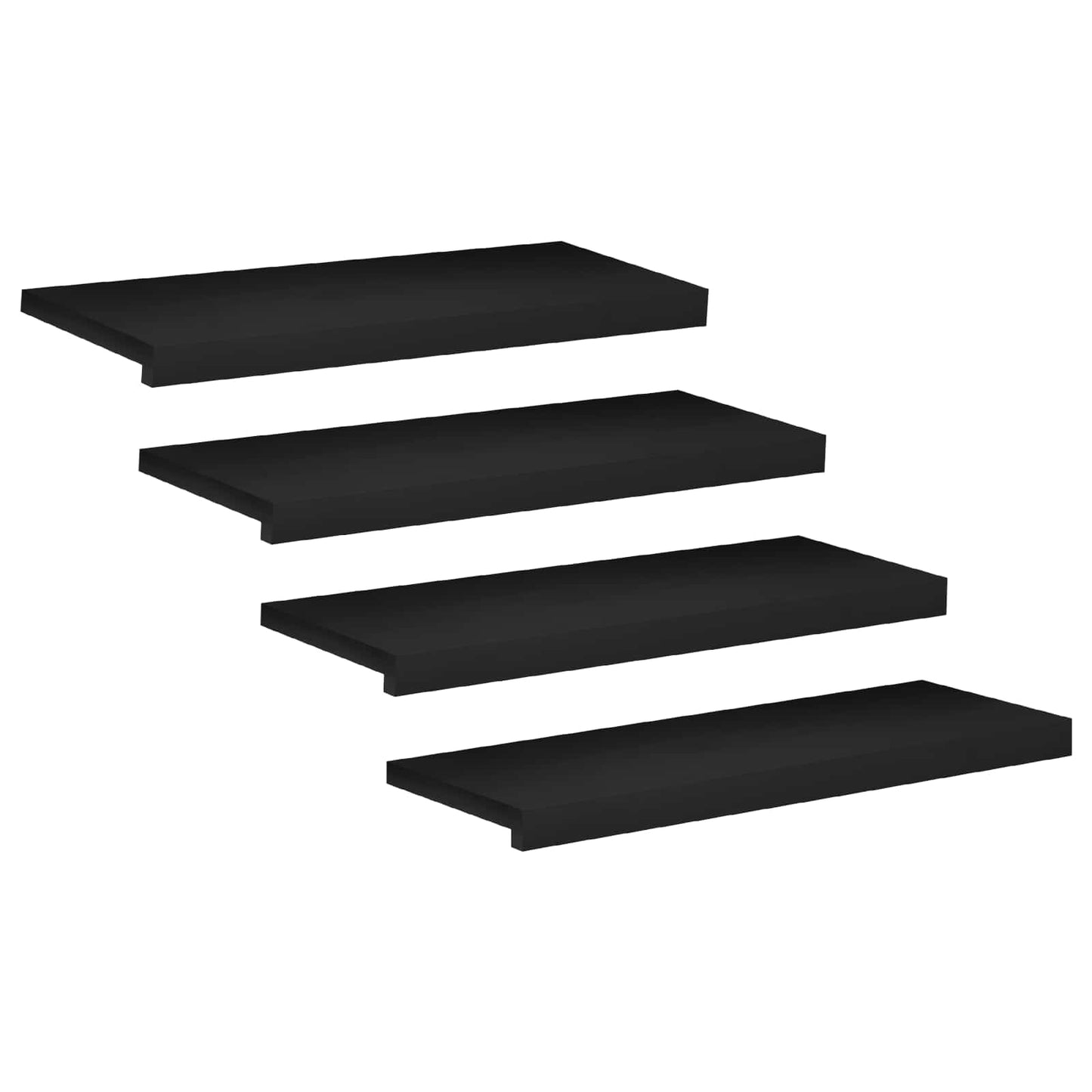 Stair Treads 4 pcs 80 x 25 x 2 cm Black Solid Beech Wood