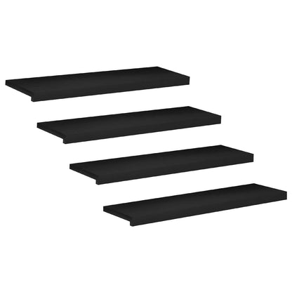 Stair Treads 4 pcs 90 x 25 x 2 cm Black Solid Beech Wood