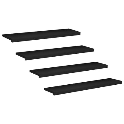 Stair Treads 4 pcs 120 x 30 x 2 cm Black Solid Beech Wood