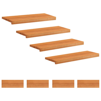 Stair Treads 8 pcs 70 x 30 x 2 cm Light Brown Solid Beech Wood