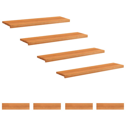 Stair Treads 8 pcs 120 x 30 x 2 cm Light Brown Solid Beech Wood