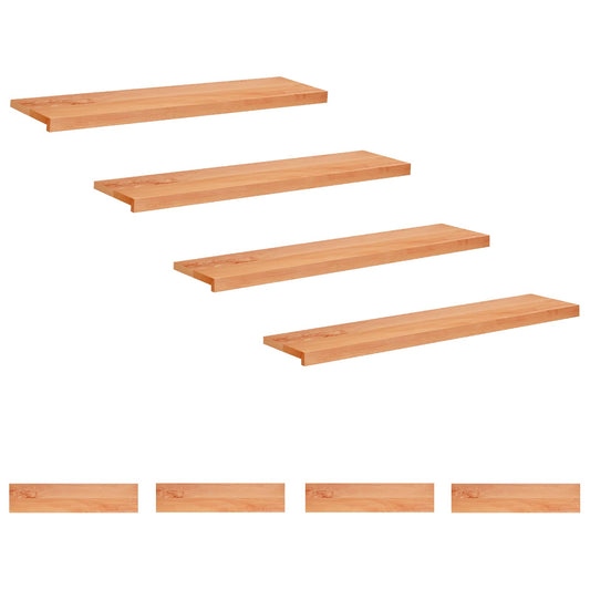 Stair Treads 8 pcs 110 x 30 x 2 cm Varnish Solid Beech Wood