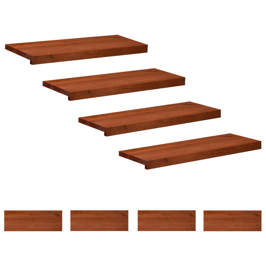 Stair Treads 8 pcs 80 x 30 x 2 cm Brown Solid Beech Wood