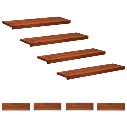 Stair Treads 8 pcs 90 x 30 x 2 cm Brown Solid Beech Wood