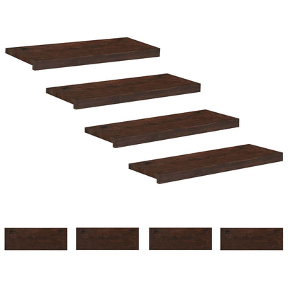 Stair Treads 8 pcs 70 x 30 x 2 cm Dark Brown Solid Beech Wood
