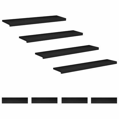 Stair Treads 8 pcs 110 x 30 x 2 cm Black Solid Beech Wood