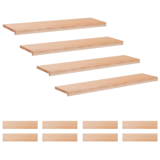 Stair Treads 12 pcs 110 x 25 x 2 cm Natural Solid Beech Wood
