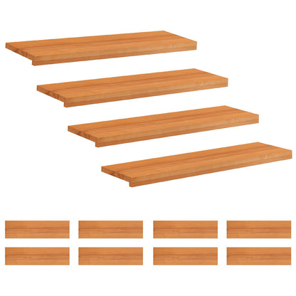 Stair Treads 12 pcs 90 x 30 x 2 cm Light Brown Solid Beech Wood