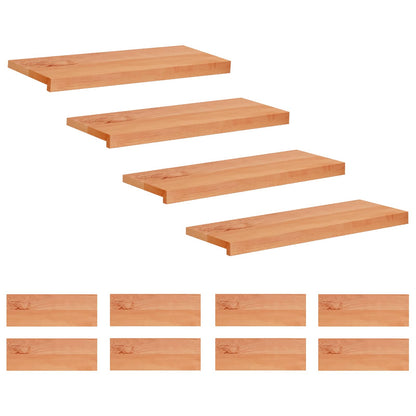 Stair Treads 12 pcs 80 x 30 x 2 cm Varnish Solid Beech Wood