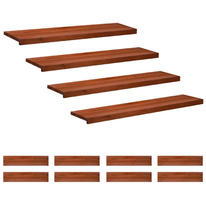 Stair Treads 12 pcs 120 x 25 x 2 cm Brown Solid Beech Wood
