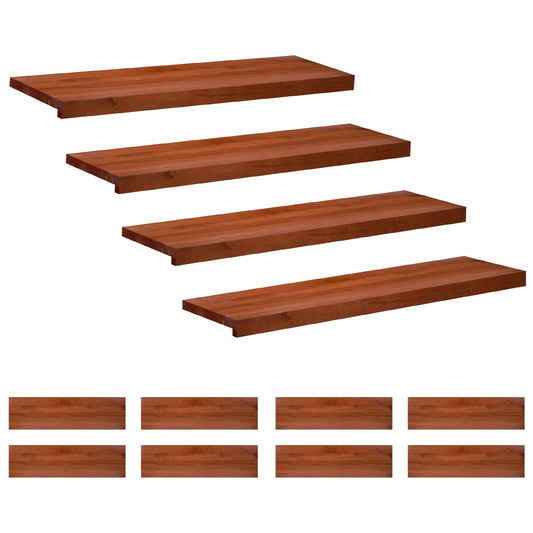 Stair Treads 12 pcs 100 x 30 x 2 cm Brown Solid Beech Wood