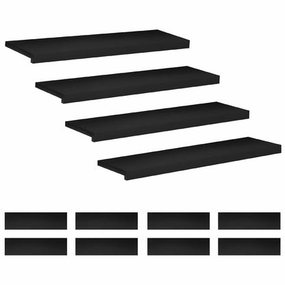 Stair Treads 12 pcs 90 x 30 x 2 cm Black Solid Beech Wood