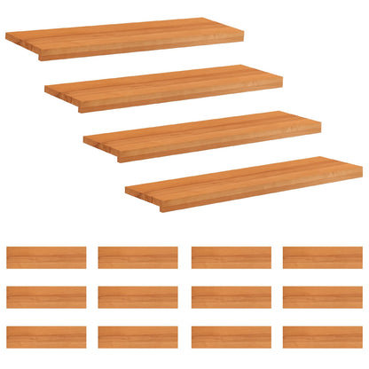Stair Treads 16 pcs 100 x 25 x 2 cm Light Brown