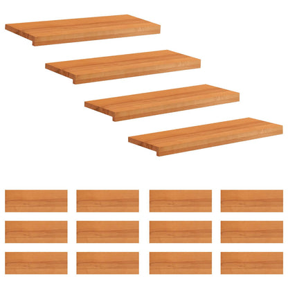 Stair Treads 16 pcs 70 x 30 x 2 cm Light Brown Solid Beech Wood