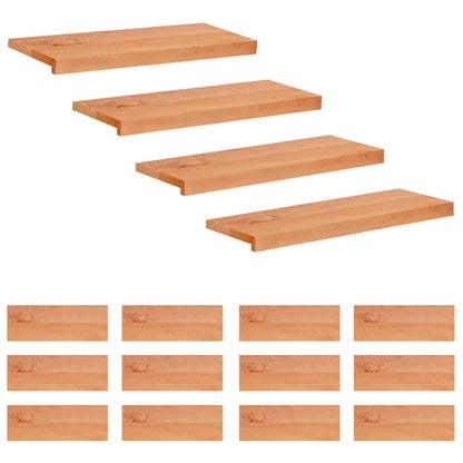 Stair Treads 16 pcs 80 x 30 x 2 cm Varnish Solid Beech Wood