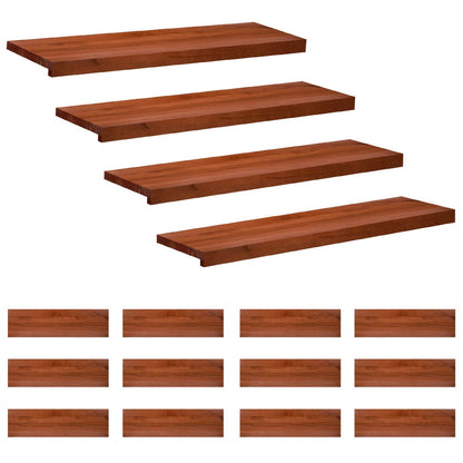 Stair Treads 16 pcs 100 x 25 x 2 cm Brown Solid Beech Wood