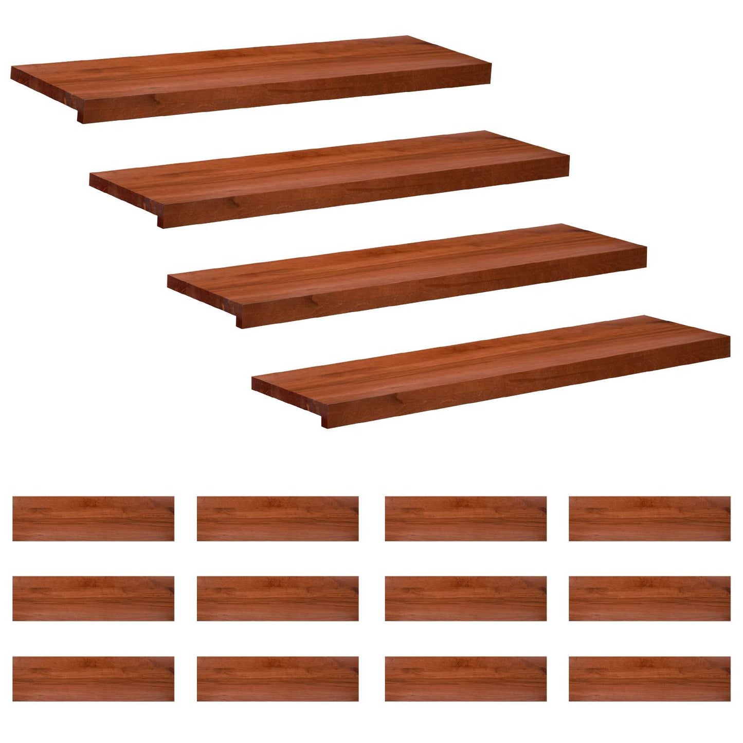 Stair Treads 16 pcs 100 x 30 x 2 cm Brown Solid Beech Wood