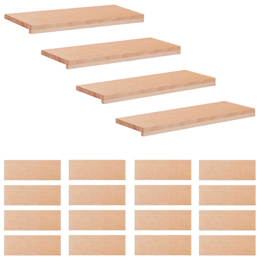 Stair Treads 20 pcs 70 x 25 x 2 cm Natural Solid Beech Wood
