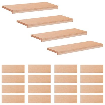 Stair Treads 20 pcs 80 x 25 x 2 cm Natural Solid Beech Wood