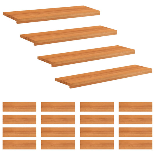 Stair Treads 20 pcs 90 x 25 x 2 cm Light Brown Solid Beech Wood