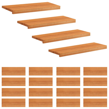 Stair Treads 20 pcs 70 x 30 x 2 cm Light Brown Solid Beech Wood