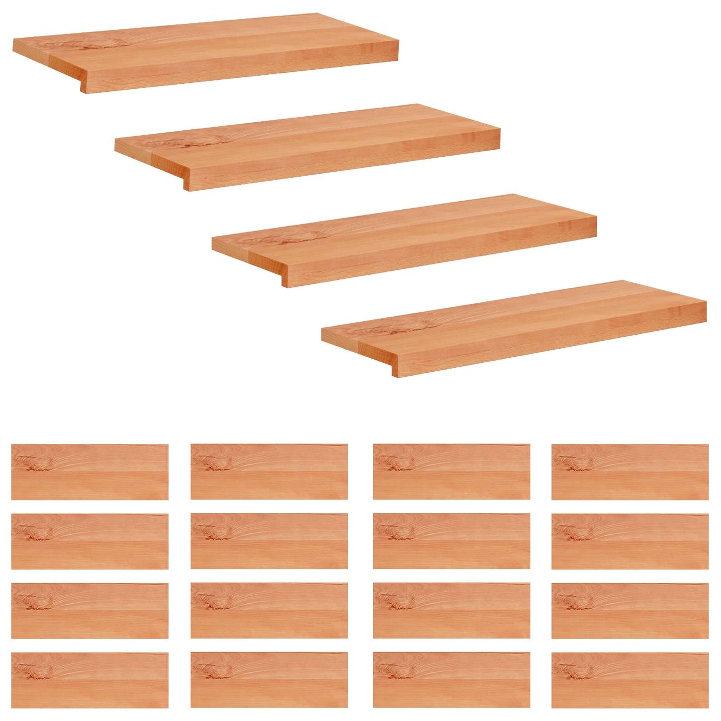Stair Treads 20 pcs 70 x 25 x 2 cm Varnish Solid Beech Wood