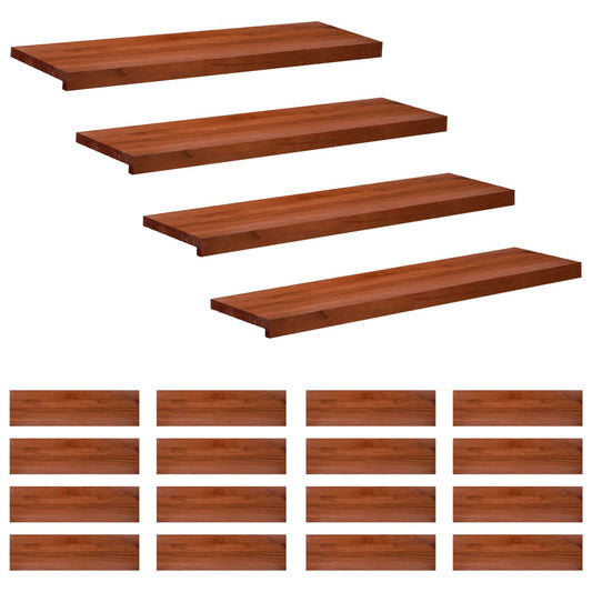 Stair Treads 20 pcs 90 x 25 x 2 cm Brown Solid Beech Wood