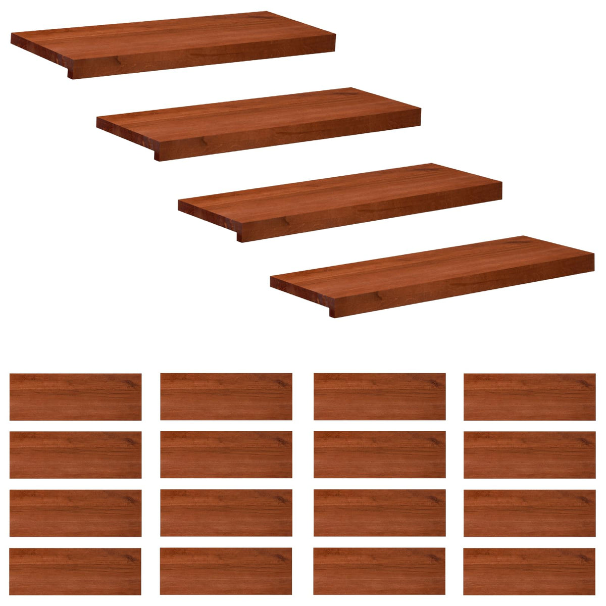 Stair Treads 20 pcs 70 x 30 x 2 cm Brown Solid Beech Wood