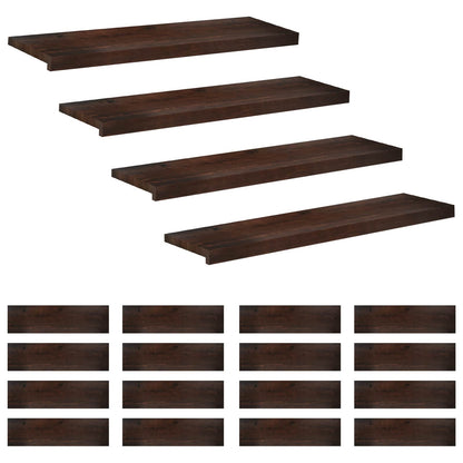 Stair Treads 20 pcs 90 x 25 x 2 cm Dark Brown Solid Beech Wood