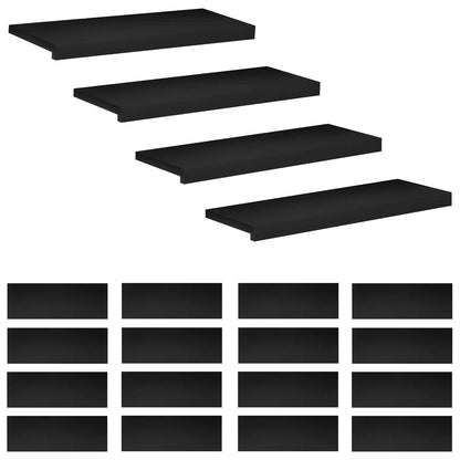 Stair Treads 20 pcs 70 x 25 x 2 cm Black Solid Beech Wood