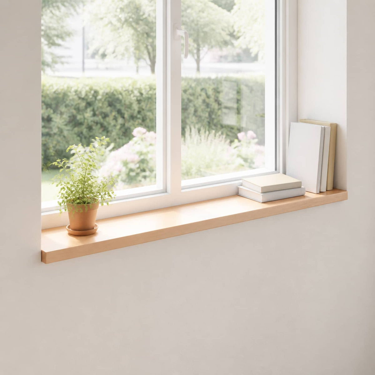 Window Sills 2 pcs Natural 140 x 15 x 2 cm Solid Beech Wood