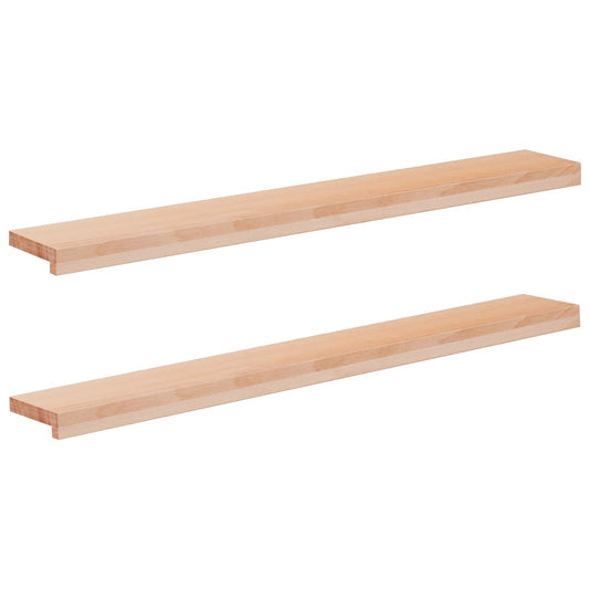 Window Sills 2 pcs Natural 120 x 15 x 2 cm Solid Beech Wood