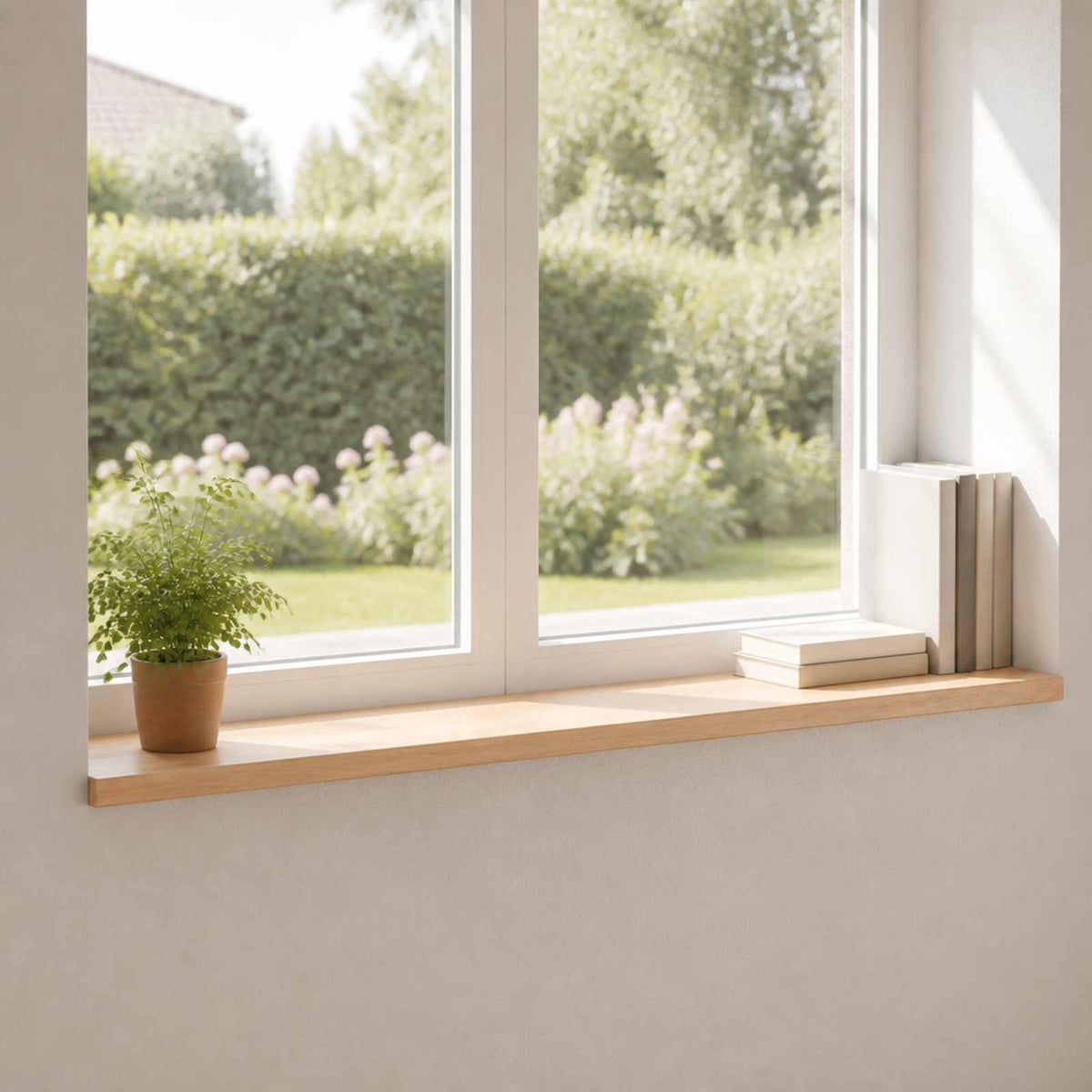Window Sills 2 pcs Natural 140 x 20 x 2 cm Solid Beech Wood