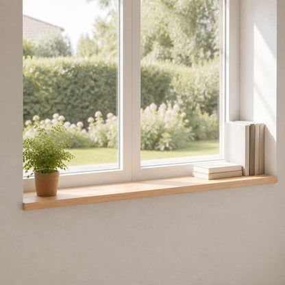Window Sills 2 pcs Natural 120 x 20 x 2 cm Solid Beech Wood