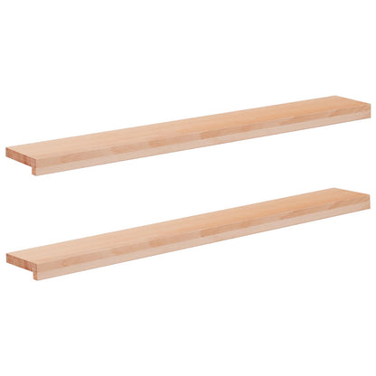 Window Sills 2 pcs Natural 110 x 20 x 2 cm Solid Beech Wood