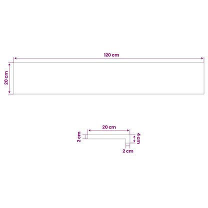 Window Sills 2 pcs Natural 120 x 20 x 2 cm Solid Beech Wood