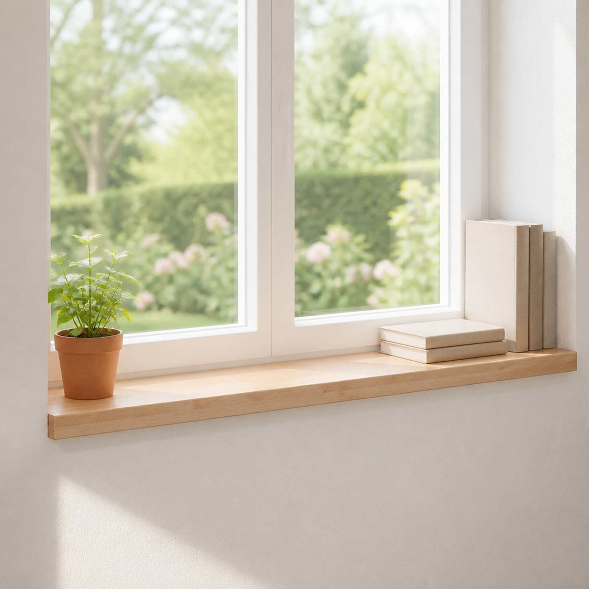 Window Sills 2 pcs Natural 80x 25 x 2 cm Solid Beech Wood