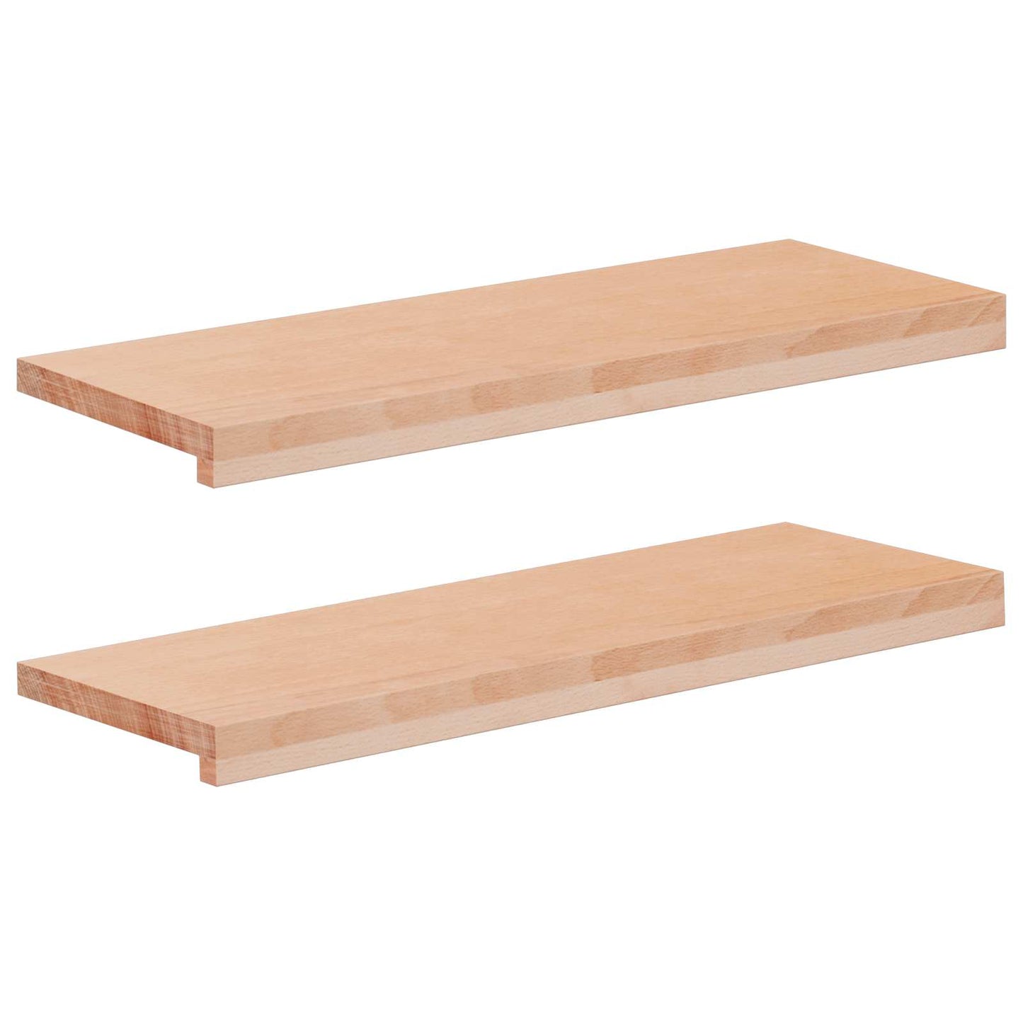 Window Sills 2 pcs Natural 80x 25 x 2 cm Solid Beech Wood