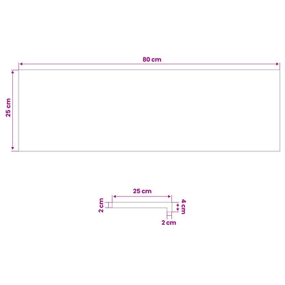 Window Sills 2 pcs Natural 80x 25 x 2 cm Solid Beech Wood