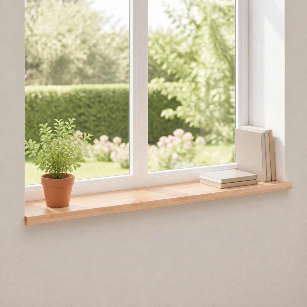 Window Sills 2 pcs Natural 140 x 25 x 2 cm Solid Beech Wood