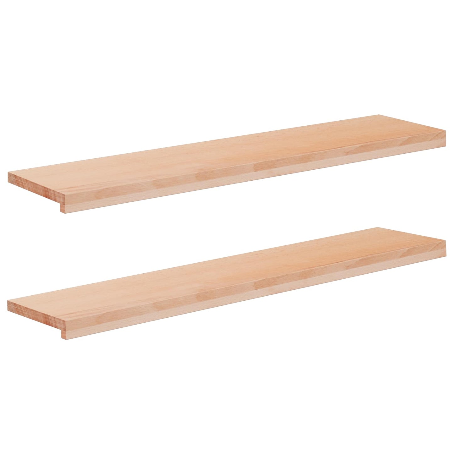 Window Sills 2 pcs Natural 110 x 25 x 2 cm Solid Beech Wood