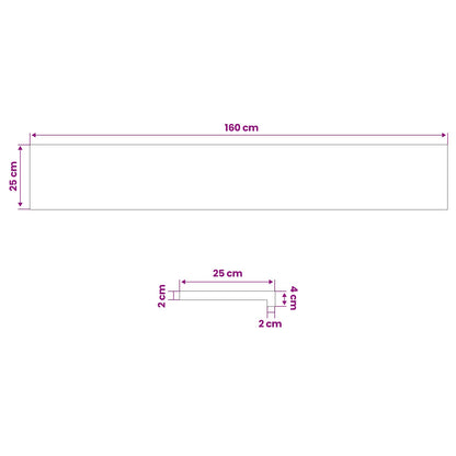 Window Sills 2 pcs Natural 160 x 25 x 2 cm Solid Beech Wood