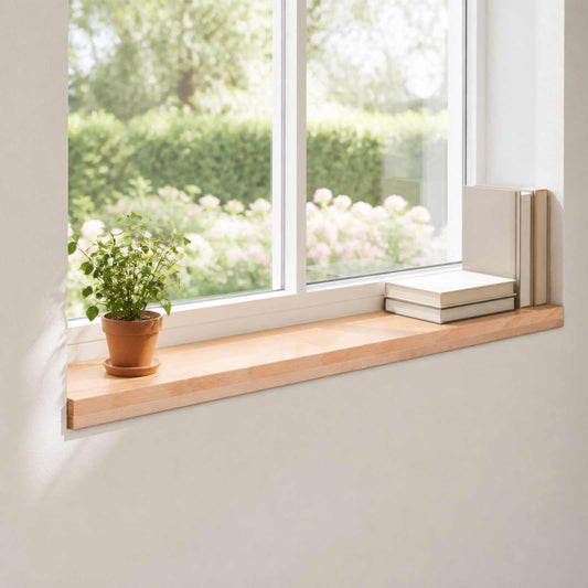 Window Sills 2 pcs Natural 80x 30 x 2 cm Solid Beech Wood
