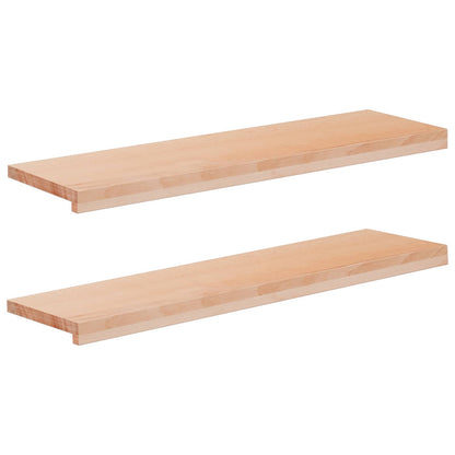 Window Sills 2 pcs Natural 100 x 30 x 2 cm Solid Beech Wood
