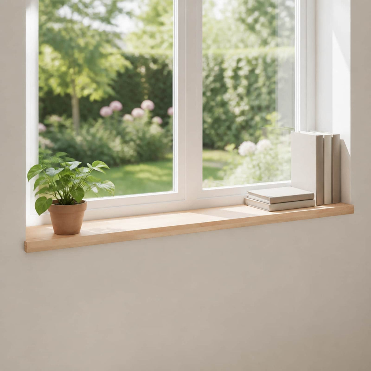 Window Sills 2 pcs Natural 110 x 30 x 2 cm Solid Beech Wood