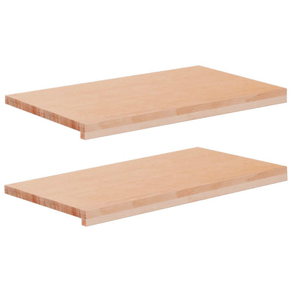 Window Sills 2 pcs Natural 70 x 40 x 2 cm Solid Beech Wood