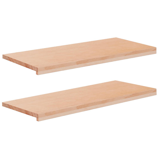 Window Sills 2 pcs Natural 90 x 40 x 2 cm Solid Beech Wood